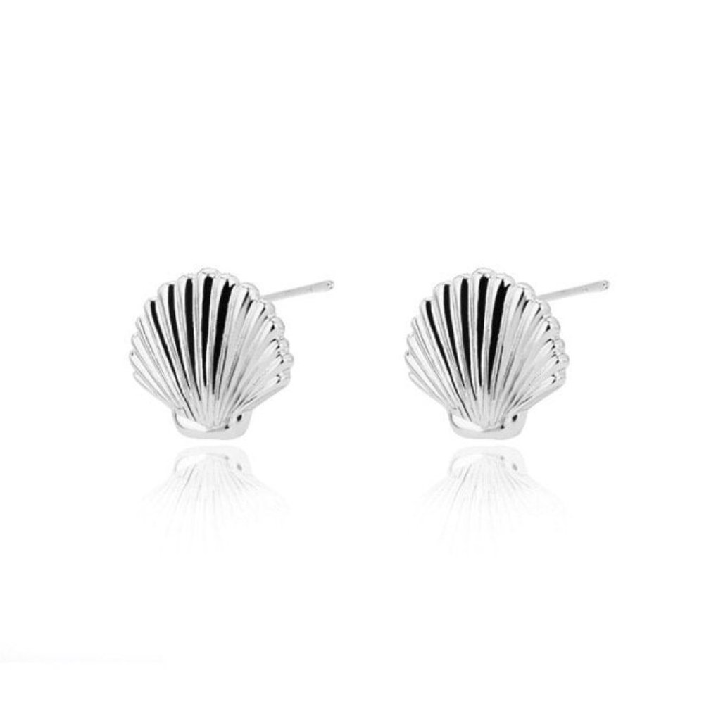 Petite Silver Shell Earrings